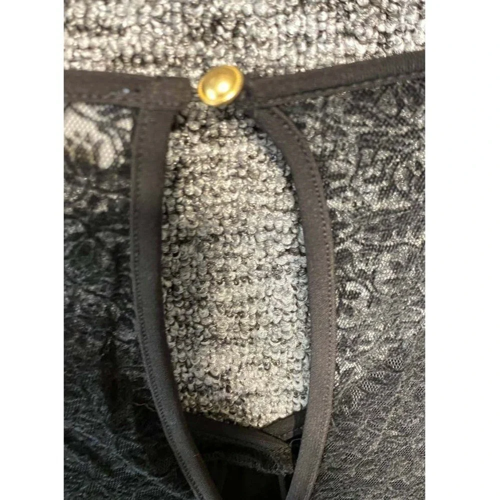 Michael Kors Lace Yoke Blouse Womens‎ Medium Black Romantic Whimsigoth Swing Top